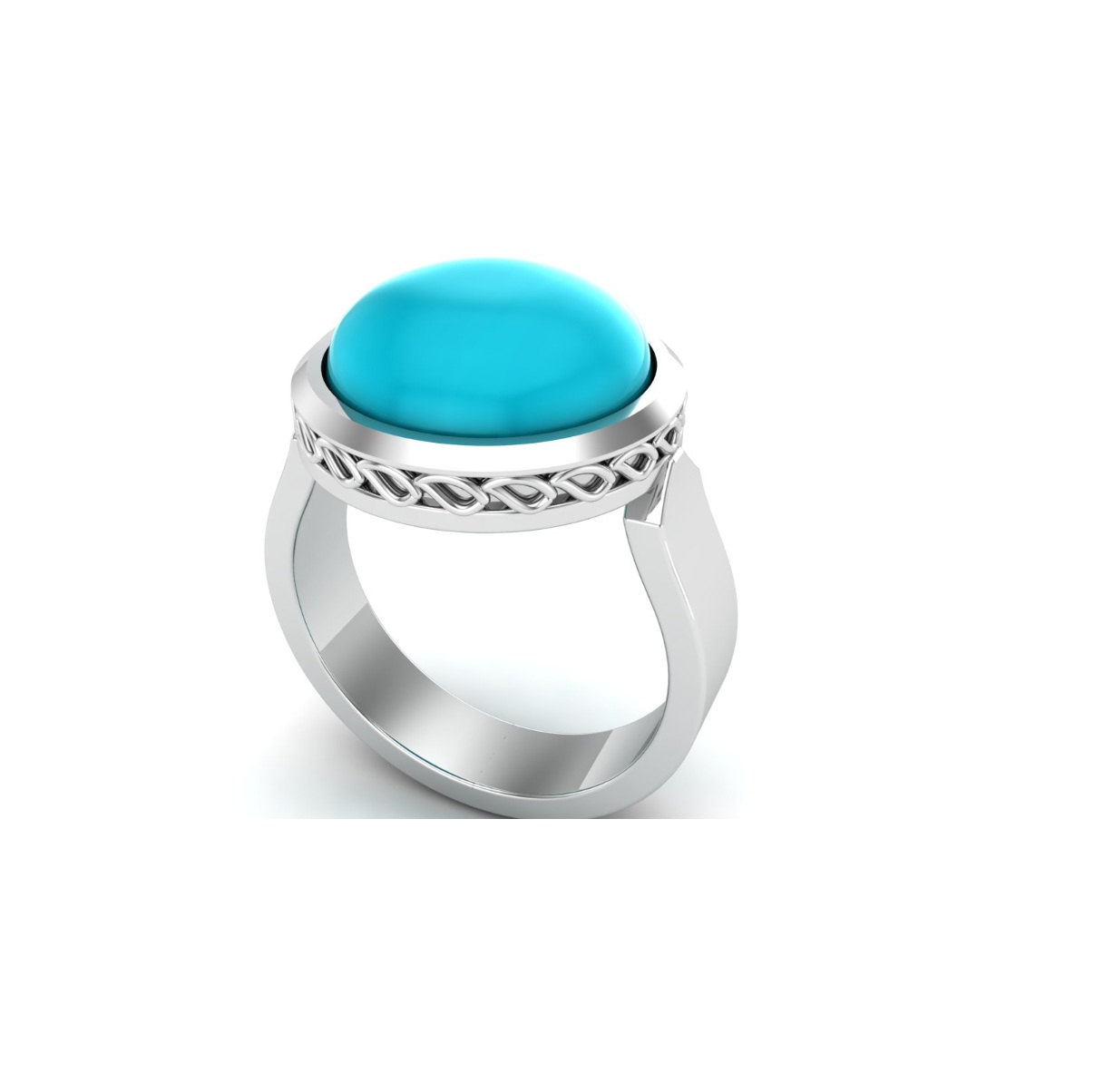 Bague turquoise argent Donia chevalière